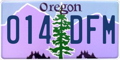 OR license plate 014DFM