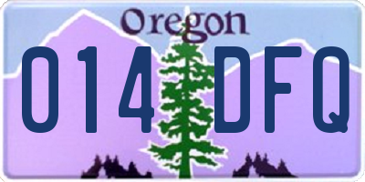 OR license plate 014DFQ