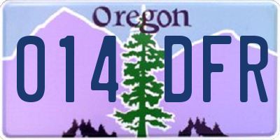 OR license plate 014DFR