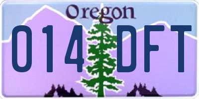 OR license plate 014DFT