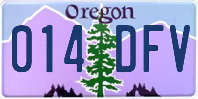 OR license plate 014DFV
