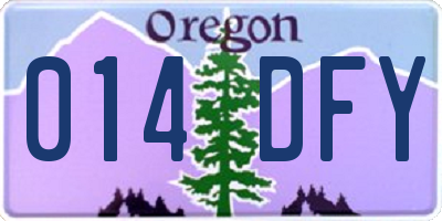 OR license plate 014DFY