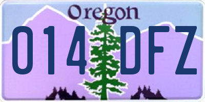 OR license plate 014DFZ