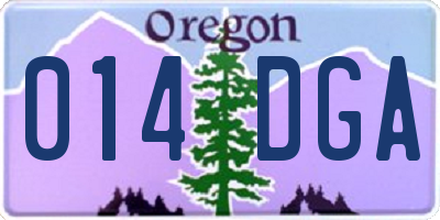 OR license plate 014DGA
