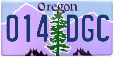 OR license plate 014DGC