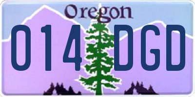 OR license plate 014DGD