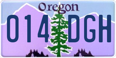 OR license plate 014DGH