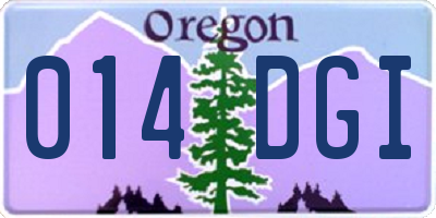 OR license plate 014DGI
