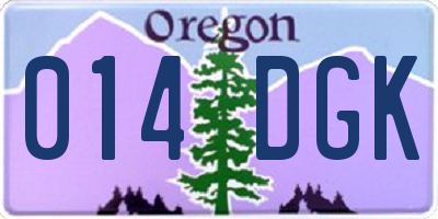 OR license plate 014DGK