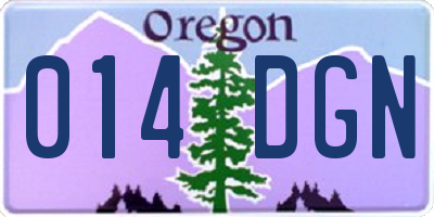 OR license plate 014DGN