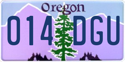 OR license plate 014DGU