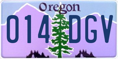 OR license plate 014DGV