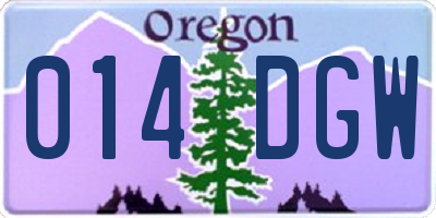 OR license plate 014DGW