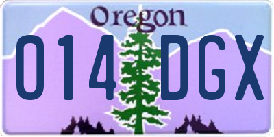OR license plate 014DGX