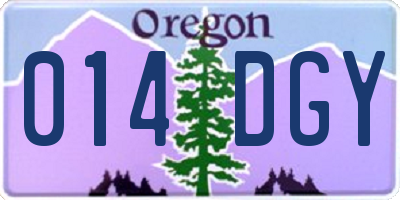 OR license plate 014DGY