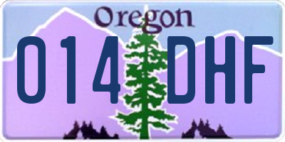 OR license plate 014DHF