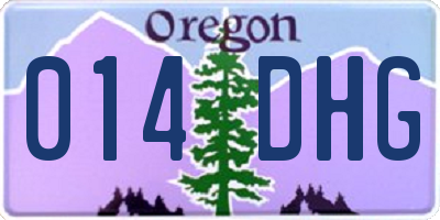 OR license plate 014DHG