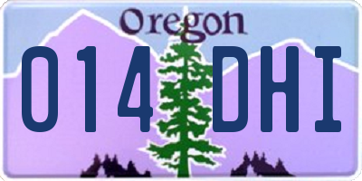 OR license plate 014DHI