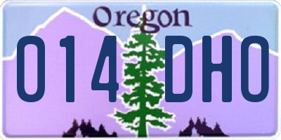 OR license plate 014DHO