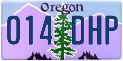 OR license plate 014DHP