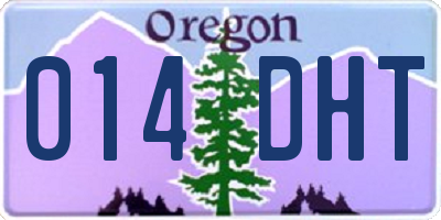 OR license plate 014DHT