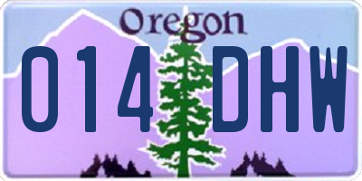OR license plate 014DHW
