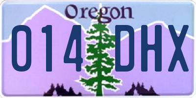 OR license plate 014DHX