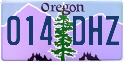 OR license plate 014DHZ