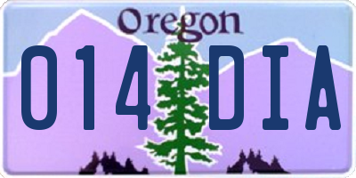 OR license plate 014DIA