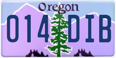 OR license plate 014DIB
