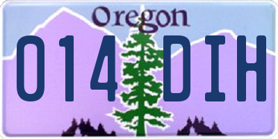 OR license plate 014DIH