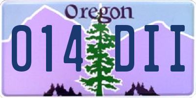 OR license plate 014DII