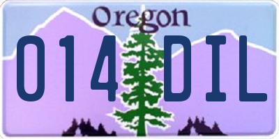 OR license plate 014DIL