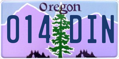 OR license plate 014DIN
