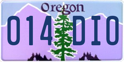 OR license plate 014DIO
