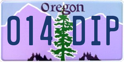 OR license plate 014DIP