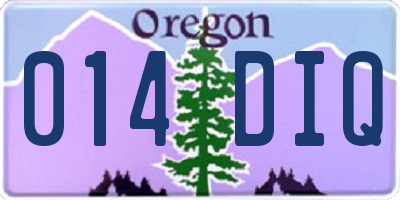 OR license plate 014DIQ