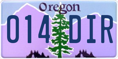 OR license plate 014DIR