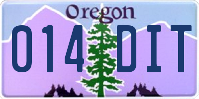 OR license plate 014DIT