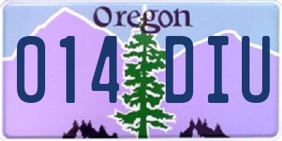 OR license plate 014DIU