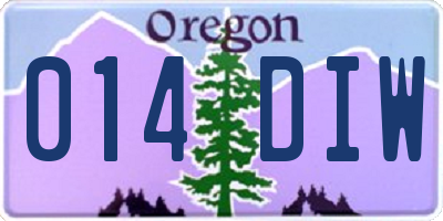 OR license plate 014DIW