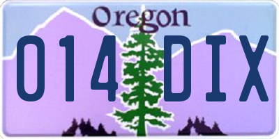 OR license plate 014DIX