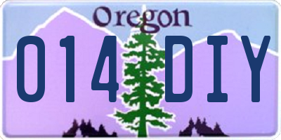 OR license plate 014DIY