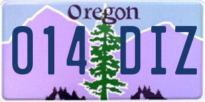 OR license plate 014DIZ