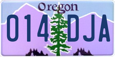 OR license plate 014DJA