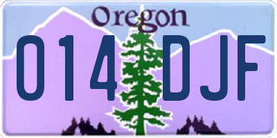 OR license plate 014DJF