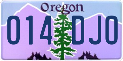 OR license plate 014DJO
