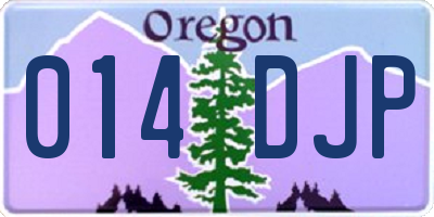 OR license plate 014DJP