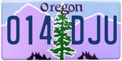 OR license plate 014DJU