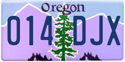 OR license plate 014DJX